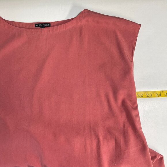 Eileen Fisher Shift Dress Womens Medium Rose Pink Tencel Sleeveless Midi Light - Picture 13 of 14